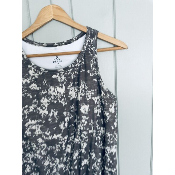 Prana Mandoline Dress M Medium Stretch Elastic Waist Floral Racerback Green - Picture 2 of 5